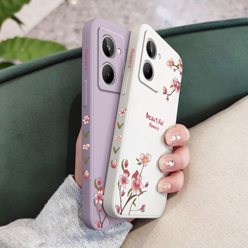 Beautiful Peach Phone Case For OPPO Realme 11 10 9 9i 8 8i 7 Pro Plus C35 C21Y C25Y C25 4G 5G Liquid Silicone Cover