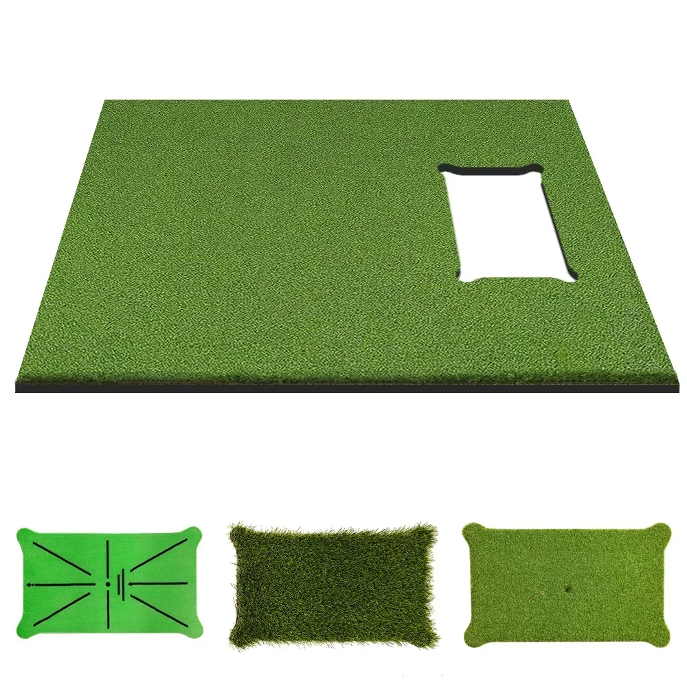 

3-in-1 Thickening Indoor Outdoor Training Swing Chip Backyard Range Practice Artificial Turf Practice Golf Hitting Mat