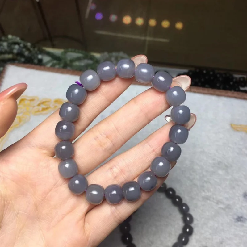 Beads Hetian Jade Smokey Violet Old-Styled Bead Single Ring Bracelet Material Fine Warm Factory