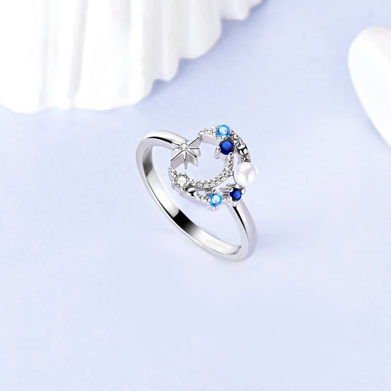 925 Silver Open Ring Sunflower Bee Star Eternal Love Jewelry Women's Wedding Gift