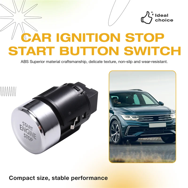 زر واحد بدء التبديل 5NG959839A سيارة الإشعال وقف بدء زر التبديل محرك بدء التبديل لشركة فولكس فاجن تيجوان 2016-2024