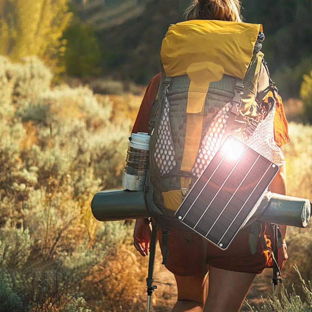 USB Solar Panel Charger 18V 10W Mini Solar Panel Lightweight Solar Phone Charger Waterproof Solar Panel for Camping Hiking