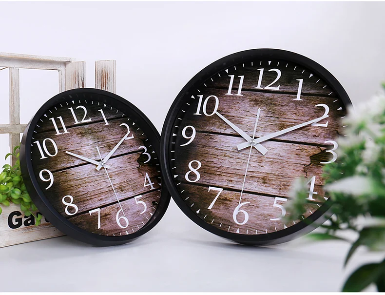Orologio da parete rotondo creativo orologio da parete semplice e moderno orologio al quarzo elettronico muto della famiglia