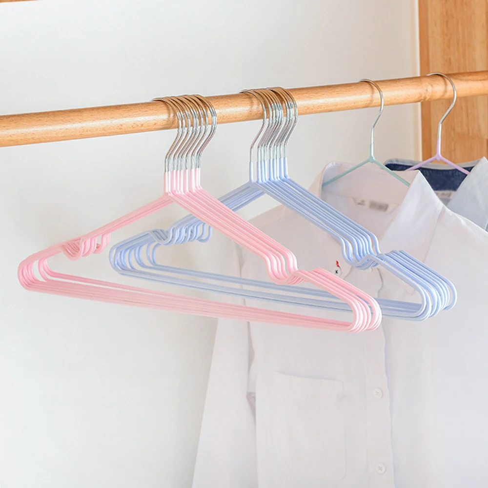 10/20pcs Metal Traceless Adult Clothes Hangers Clothing Coat Storage Rack Drying Clothesline No-slip Hanging Wardrobe Organizer