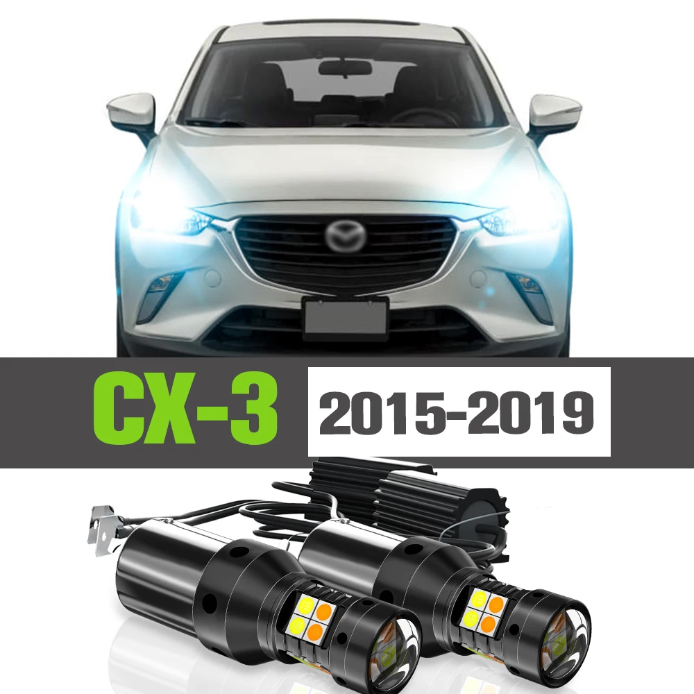 2x LED Dual Mode Turn Signal+Daytime Running Light DRL Accessories Lamp For Mazda CX3 CX-3 CX 3 2015-2019 2016 2017 2018