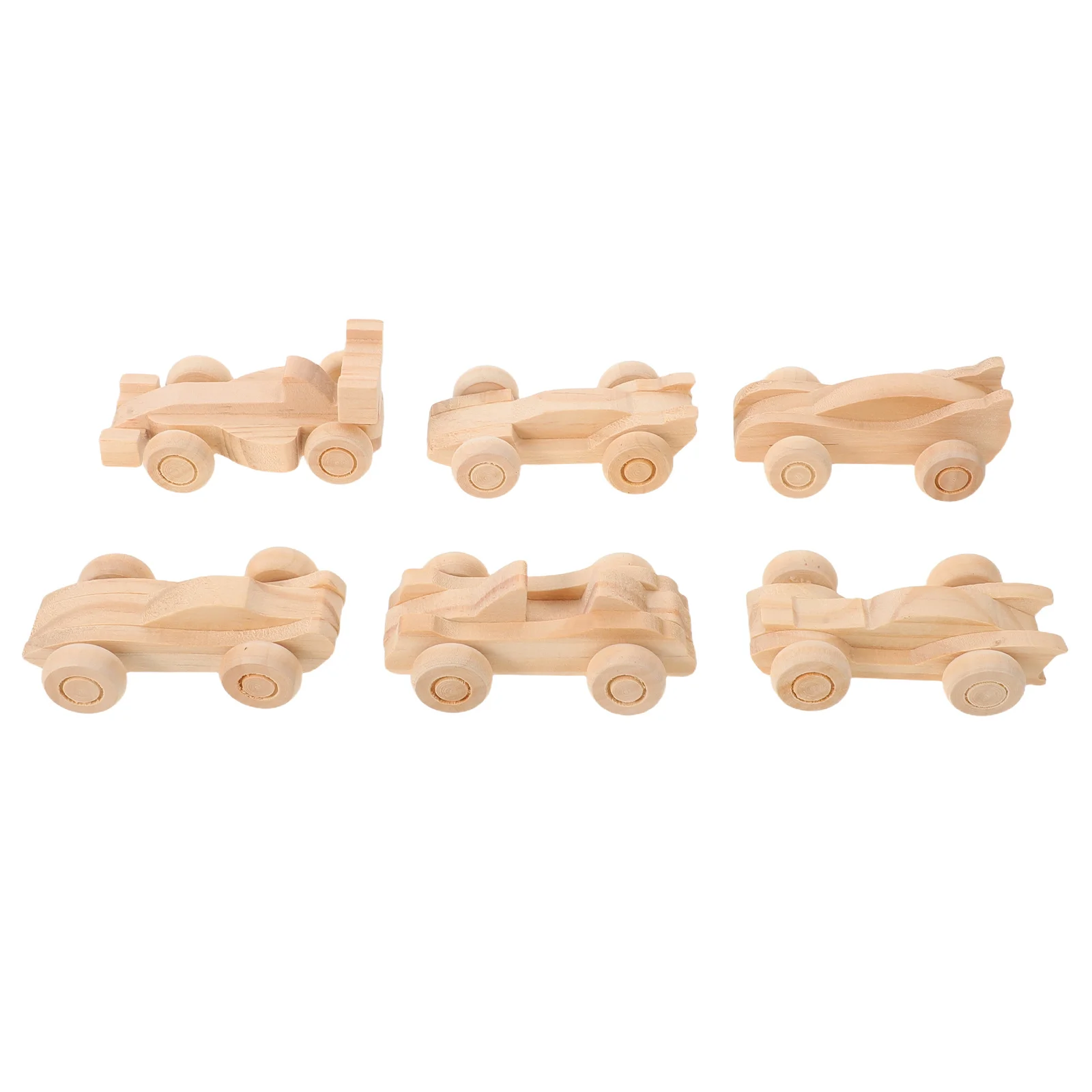 6 قطعة جرافيتي خشبية غير مكتملة قابلة للطلاء سيارة سباق خشبية حرفية للأطفال مشاريع ذاتية الصنع مجموعة سيارة صغيرة لعيد الميلاد #2