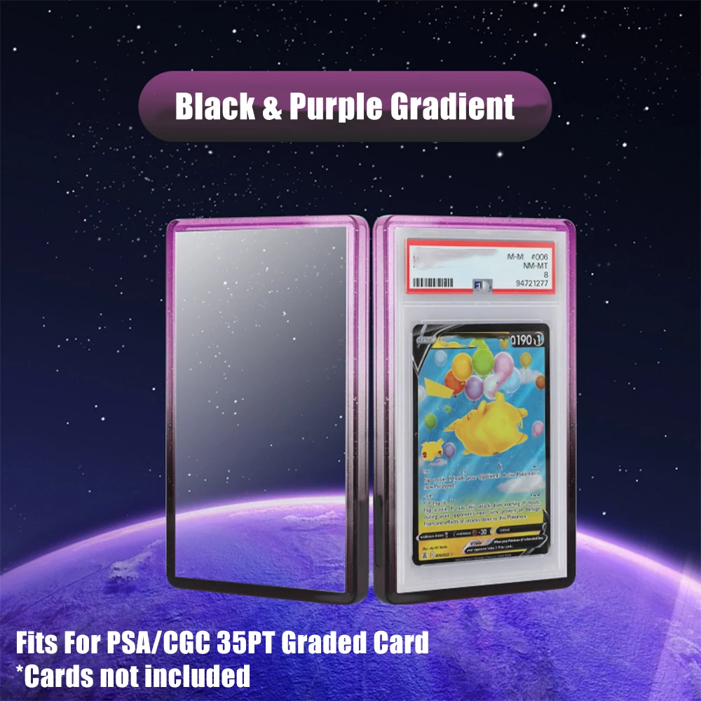 TPU Gradient Mehrfarbiger Glitzer-Sammelkarten-Schutzhülle, einseitig, für 35PT PSA CGC Kartenhüllen