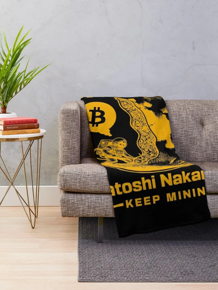 Bitcoin Krypto Blockchain Satoshi Nakamoto BTC Throw Blanket Plush Decorative Sofa Blankets For Bed manga Blankets