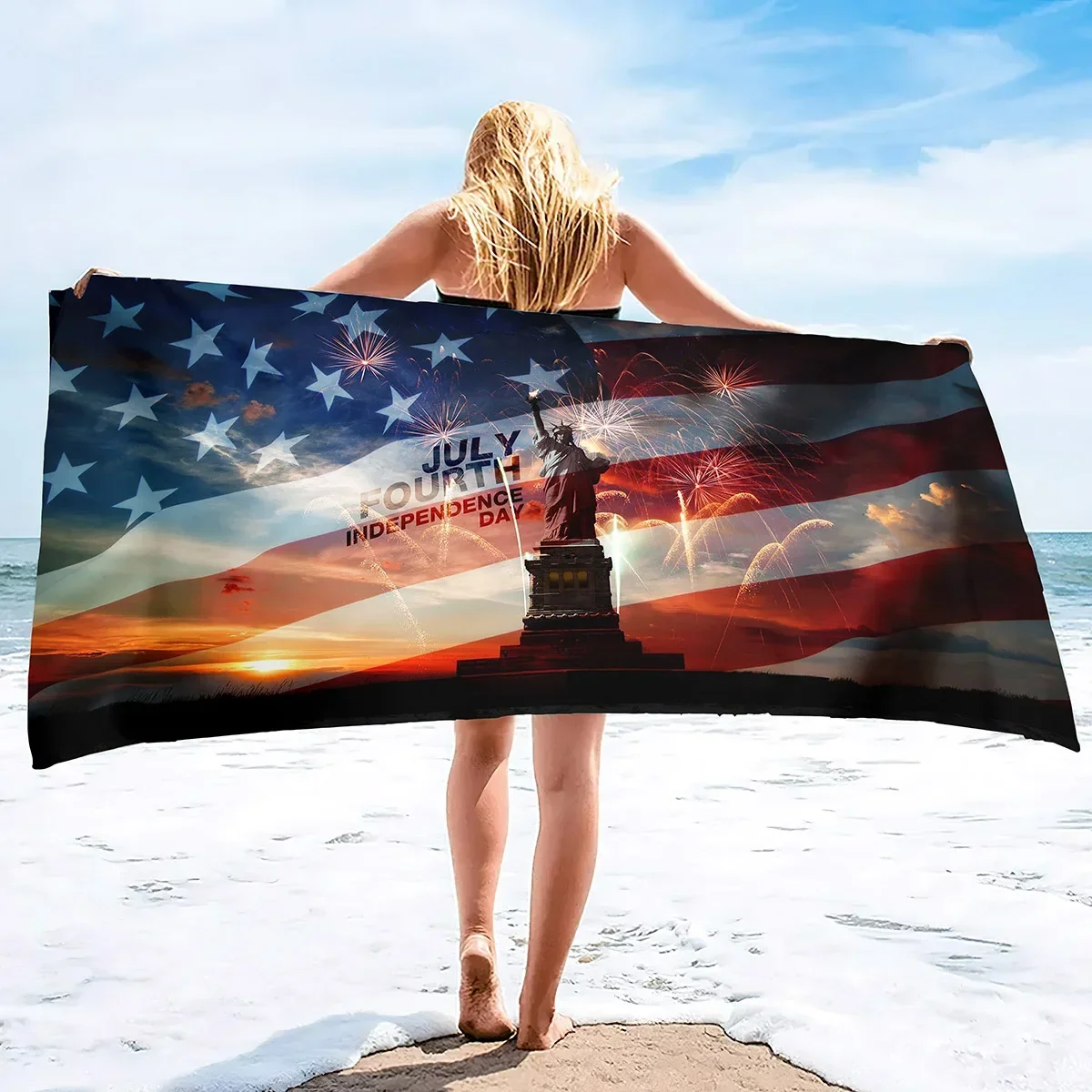 American Flag Beach Towel,USA   Lightweight Highly Absorbent,Striped Pool s Quick Dry,Lightweight  80X160cm 70X140cm