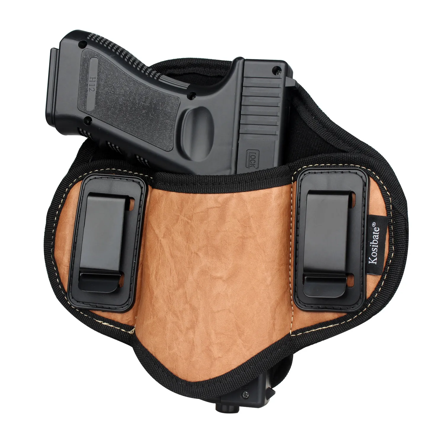 

Kosibate Tactical PU Leather Concealed Gun Holster for Glock 17 19 23 32 Sig Sauer P250 P224 Beretta 92 Taurus Pancake