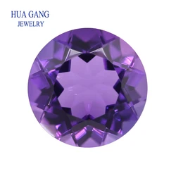 Synthetic Amethyst Loose Gemstone Round Shape Facetted Cut Size 3~12mm For DIY Jewelry Making