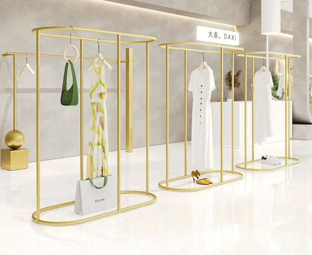 

Double-row round hanger, women's clothing store, clothing rack