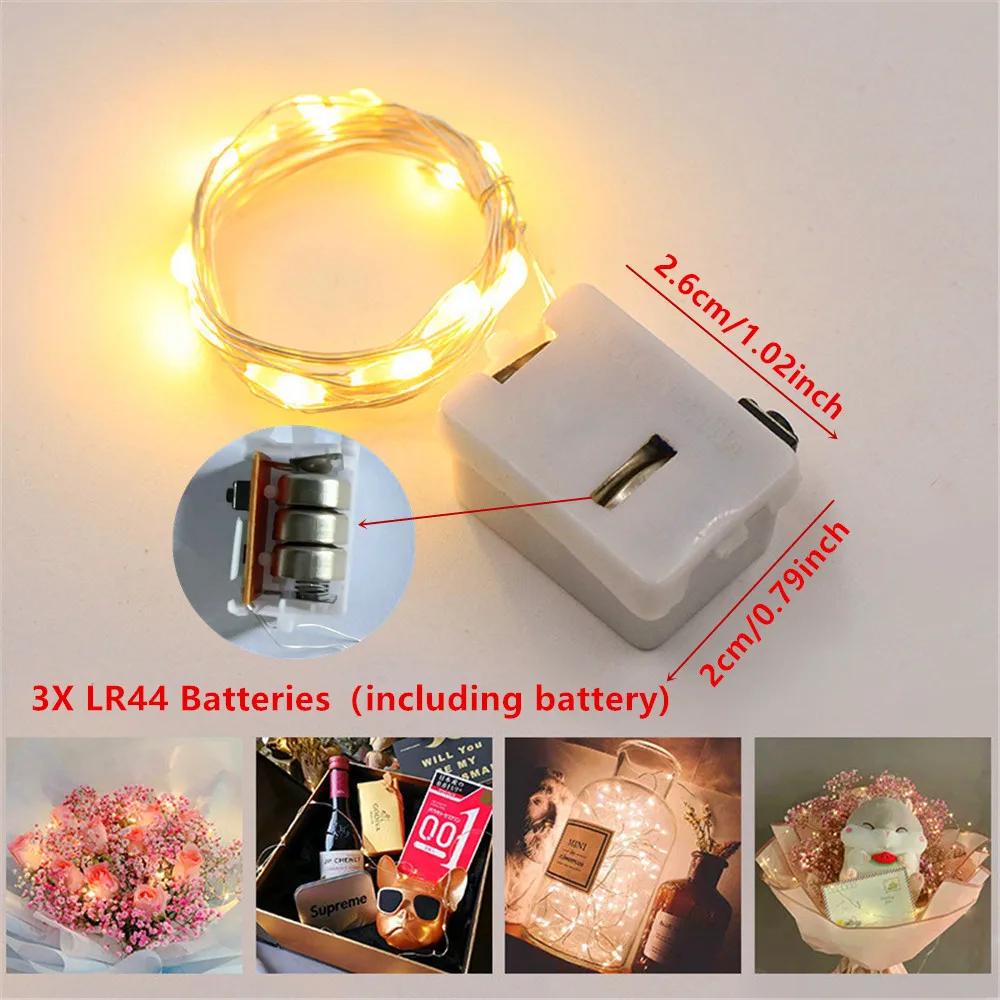 20 Pack String Fairy Lights 20Led 2M Silver Copper Wire Battery Powered Decorations Lights For Wedding Party Christmas Decor image 5