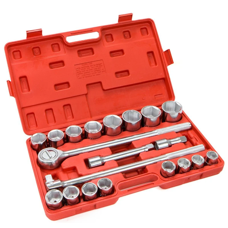 

21-Piece Set 3/4 Heavy Duty Sleeve Wrench Set, Auto Repair Sleeve, Hexagon 12 Angle