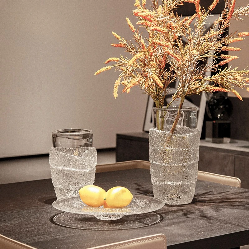 

Glazed crystal glass, high-end vase fruit plate, transparent high-end guest restaurant