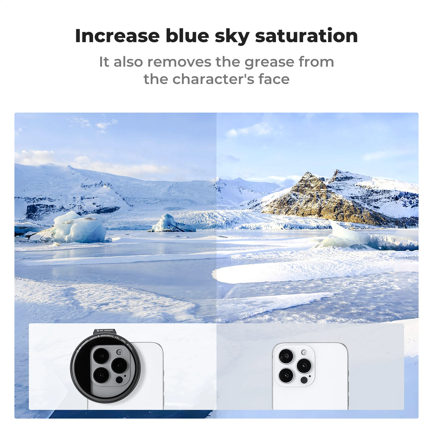 K & F CONCEPT 67 مللي متر CPL طقم مرشح عدسة الهاتف المغناطيسي مع كليب محول مغناطيسي حلقة الحذاء البارد قفل المقبض آيفون سامسونج #3