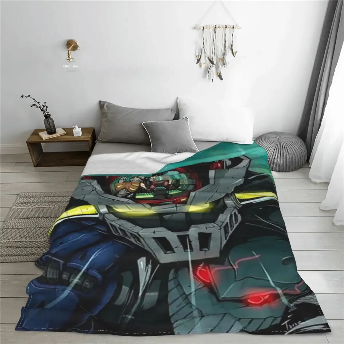 UFO Robot Mazinger Z Cartoon Blanket Flannel Decoration Anime Manga Soft Throw Blankets for Bed Outdoor Bedspread