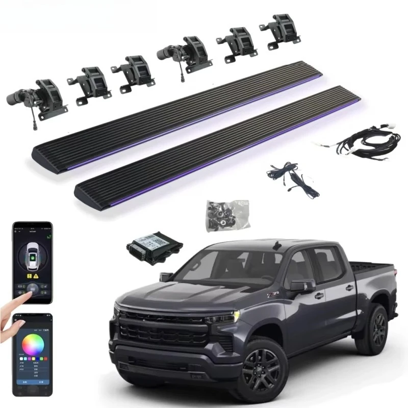 

Пользовательские 2020, 2022 2023, Silverado 1500 2500 Hd, настоящие грузовики, выдвижные силовые подножки, электрические боковые ступеньки со светом