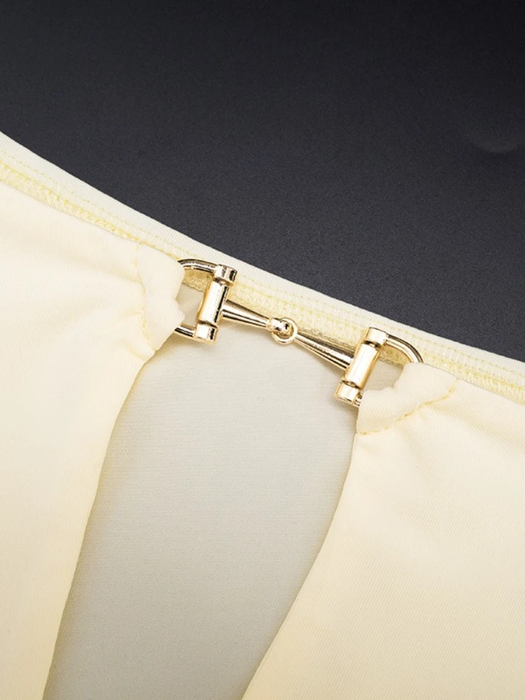 SsTss 2025 otoño fuera del hombro de manga larga Mini vestido ajustado mujeres moda Color Match Slash Neck recortado vestido ajustado de una pieza