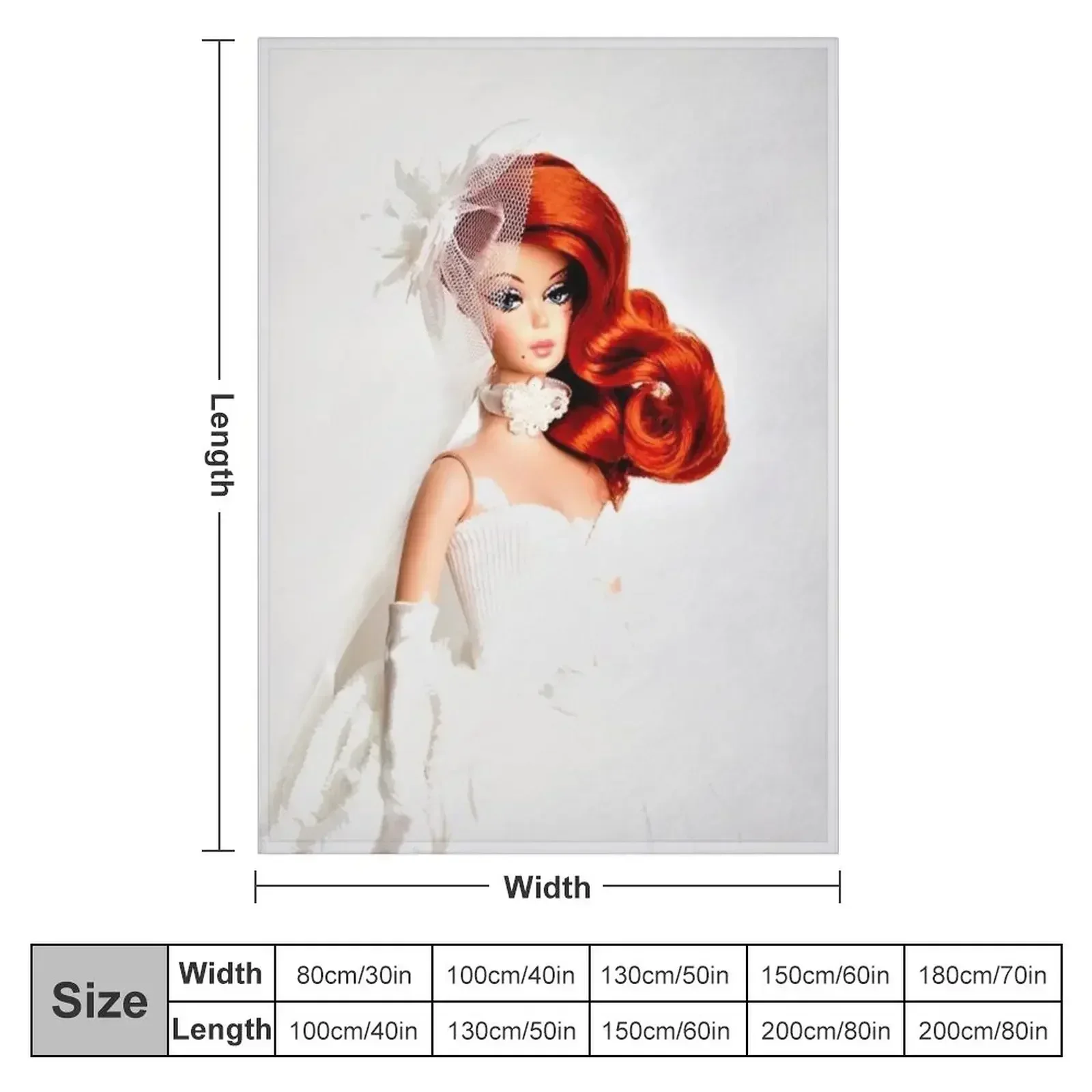 red head cosplay vintage retro doll wedding gown printkwai doll print mask print poster Throw Blanket Furrys Blankets