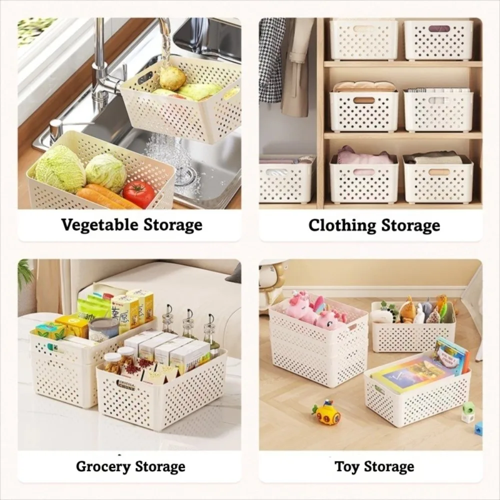 Multifunctional Storage Basket Stackable Small/Medium/Large Clothing Storage Basket Plastic Snack Storage Basket