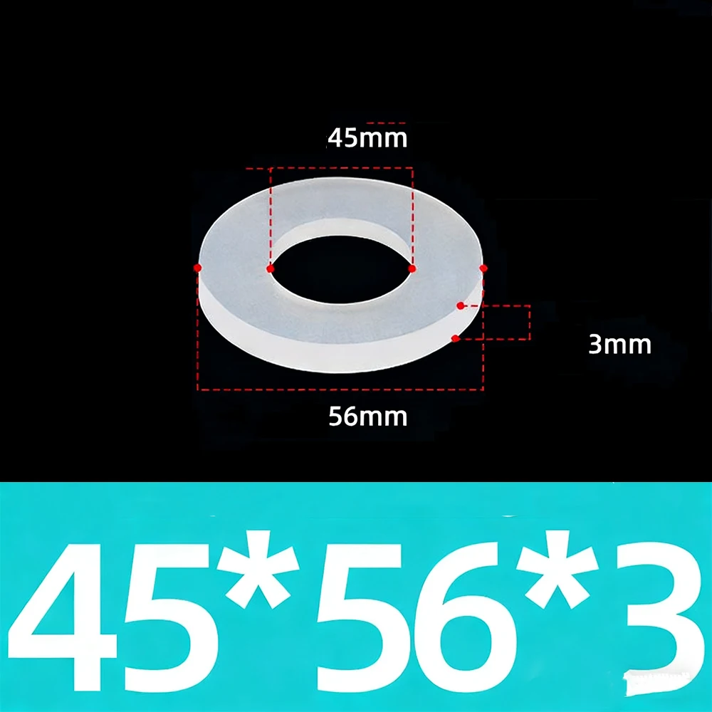 20-200Pc White Silicone Gasket M2~M45 Screw Sealing Ring Waterproof Flat Gasket High Temperature Resistant Gasket Shock Absorber