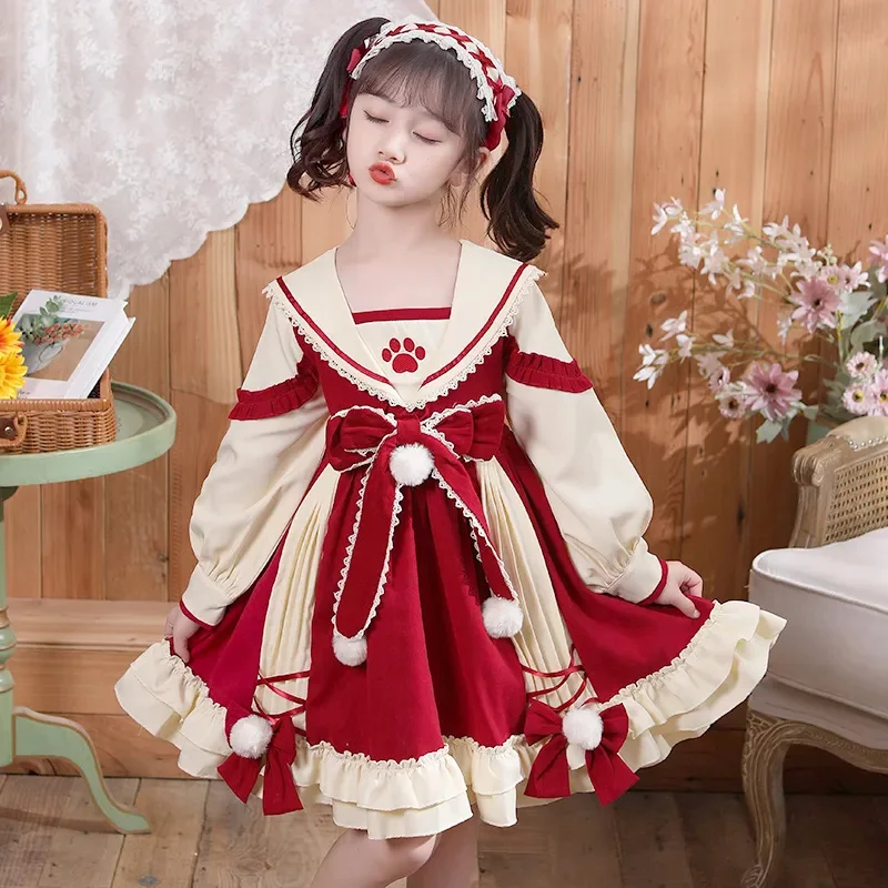 

Vintage Spanish Lolita Princess Ball Gown Dress Kids Christmas Infant Dresses Birthday Baptism Children Boutique Wedding Clothes