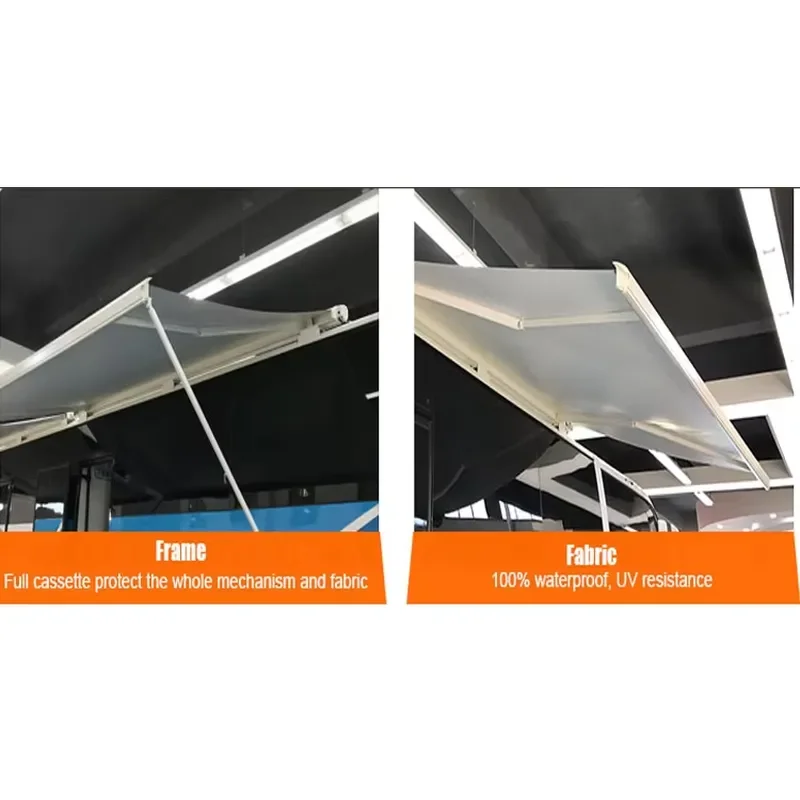 Immagine 6: Tenda da sole Awnlux W5800 impermeabile in vinile, retrattile manuale, a cassonetto completo, pieghevole per camper e roulotte