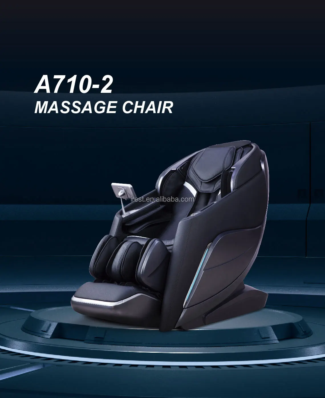 PU Leather Electronic Massage Chair, Multifuncional, Amassar, Bola, Corpo Inteiro, Gravidade Zero, Irest, Aquecimento, A710