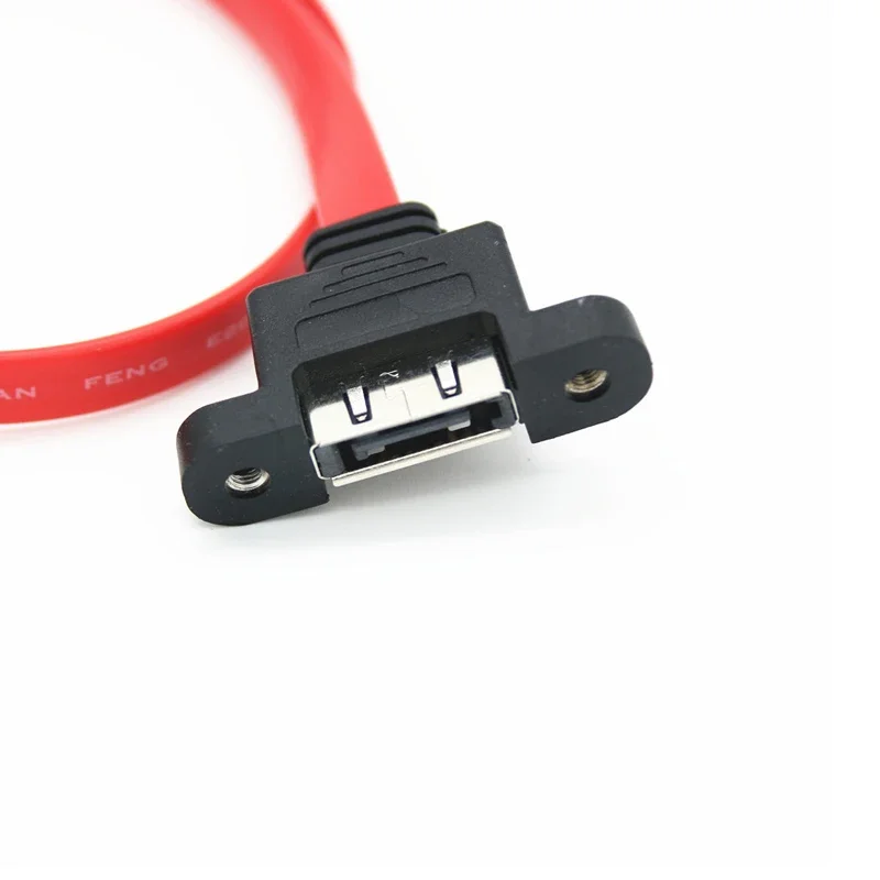 SATA 3.0 6G Male Female Data Cable Wire Screw Panel Mount For Computer Case Internal External Hard Drive 50cm