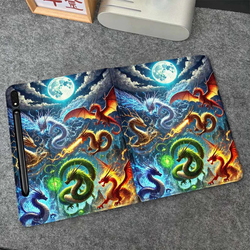 

Dragon Popular Art Color Cool Gift For Samsung Galaxy Tab S10 S9 S8 S7 FE Lite Soft Flexible Support Tablet Case