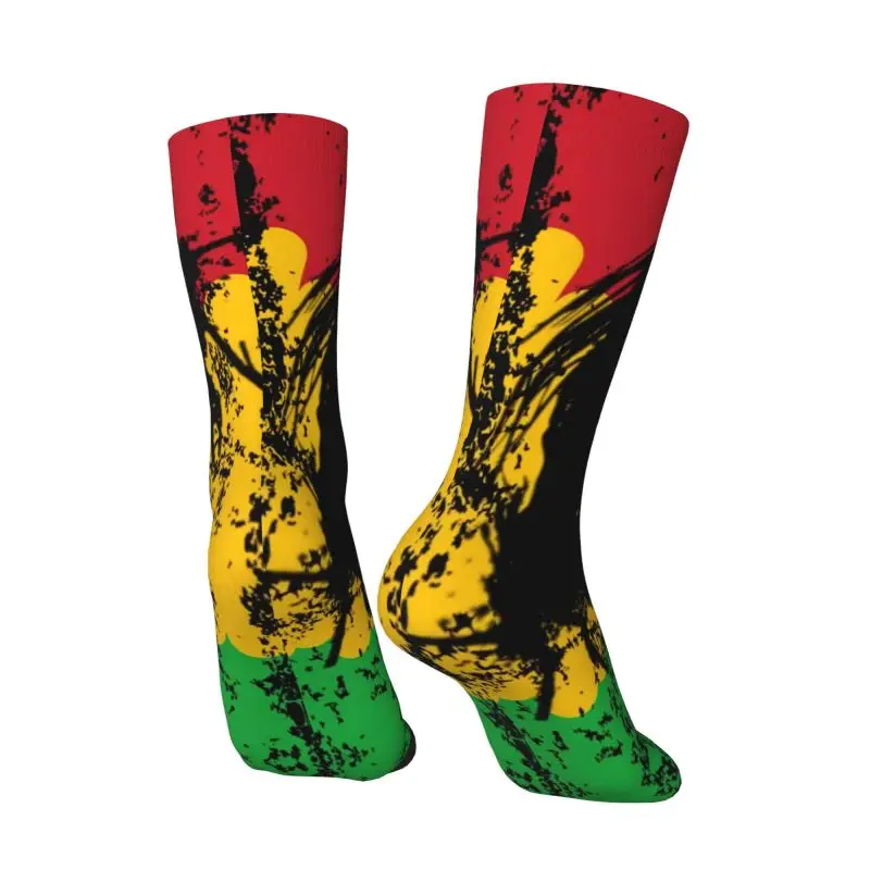 록 음악가 밥 말리 남성 크루 양말, 남녀공용 재미있는 3D 인쇄, 자메이카 레게 가수 원피스 양말