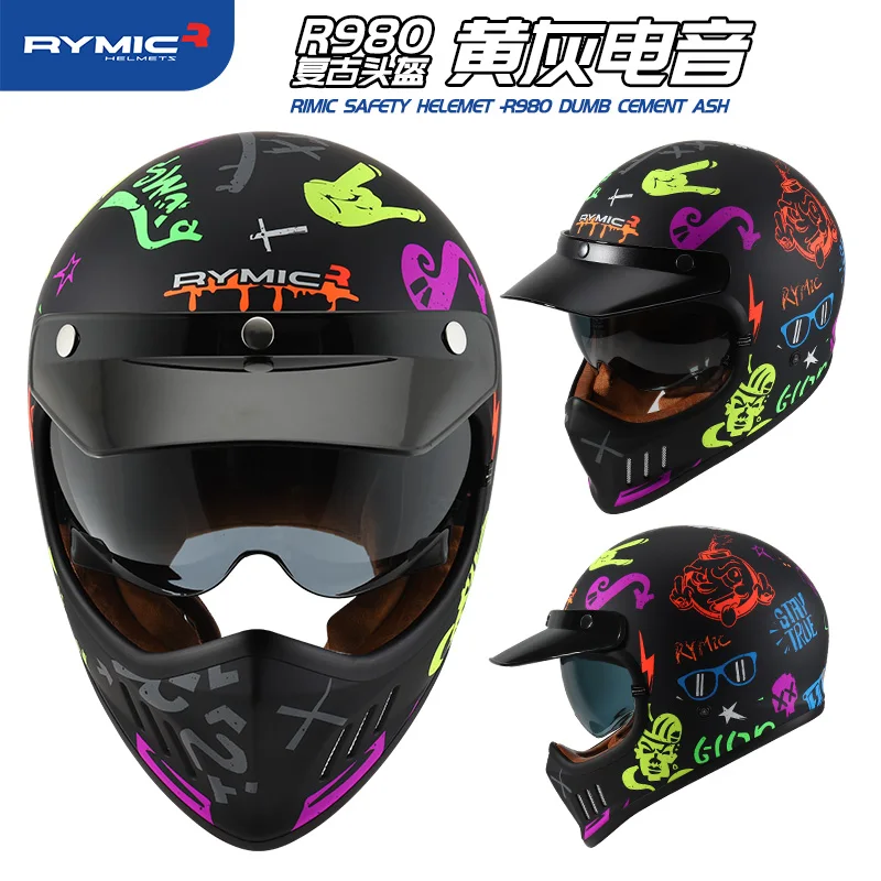 

Rymic Helmet Men and Women Vintage Cruise Motorcycle Half Helmet Universal in All Seasons casco moto motorcycle accessories