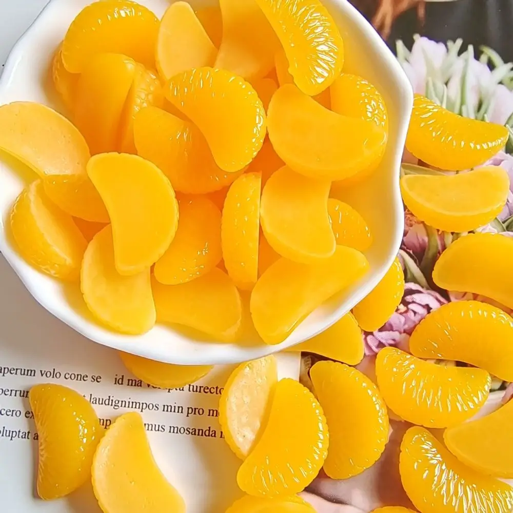 Christmas 10pcs Lifelike Mini Resin Home Decor Artificial Fruit Fake Orange Slices Simulation