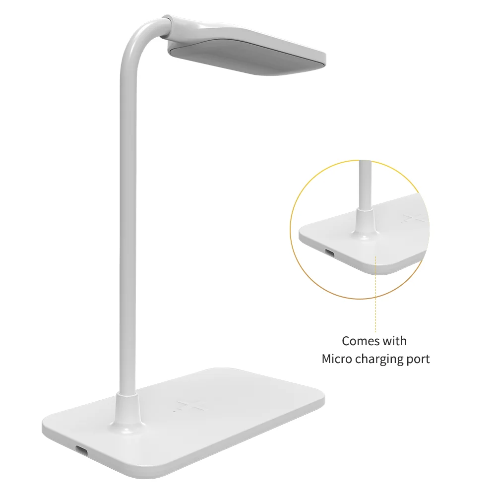 LED Light Eye Protection Study Desk Reading Lamp Dual-Fold Rechargeable Dual-Purpose With Phone 15w Wireless Charger Table Lamps