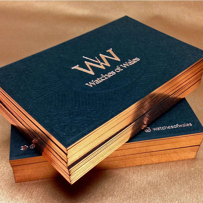 Gold Foil Business Cards Custom Free Design Thick Paper Cards Printing With Gold Edge