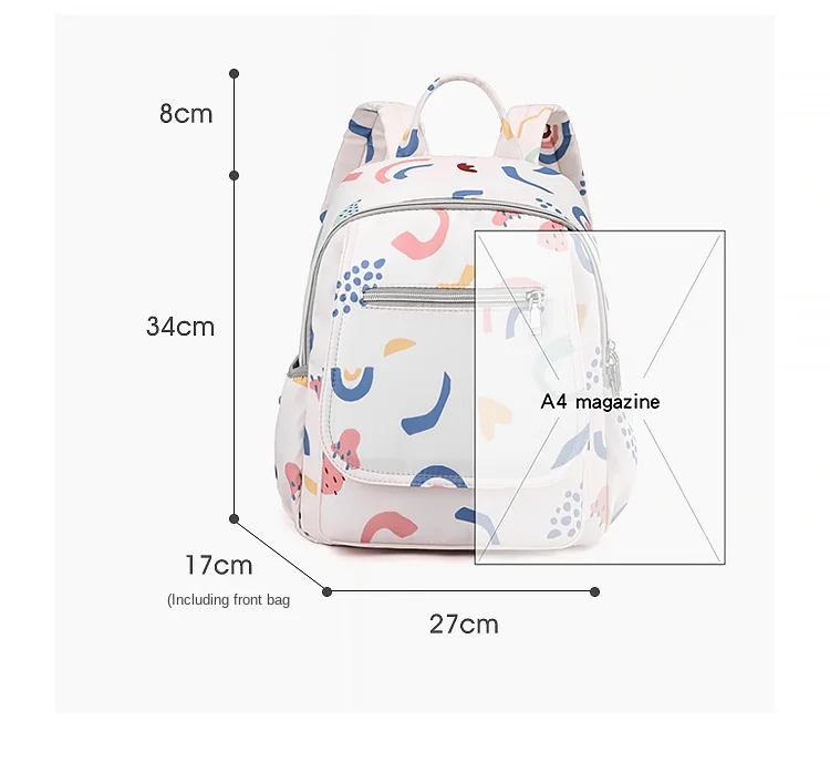 Mochila multi-funcional para mãe e bebê, saco de fraldas conveniente e grande capacidade para mãe e bebê, moda