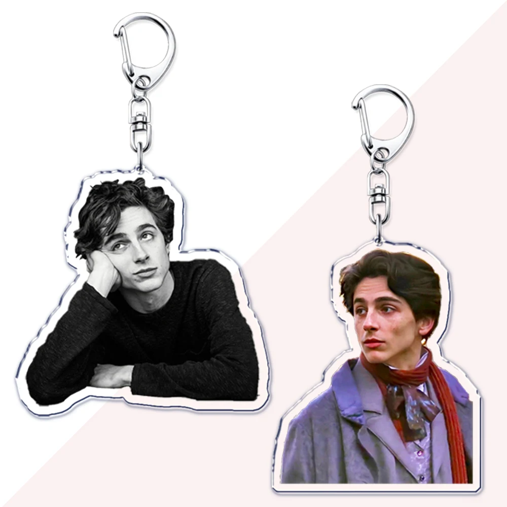 Popular Actor Timothee Chalamet Keychains for Accessories Bag Keyrings Call Me By Your Name Cmbyn Jewelry Friends Fans Gifts