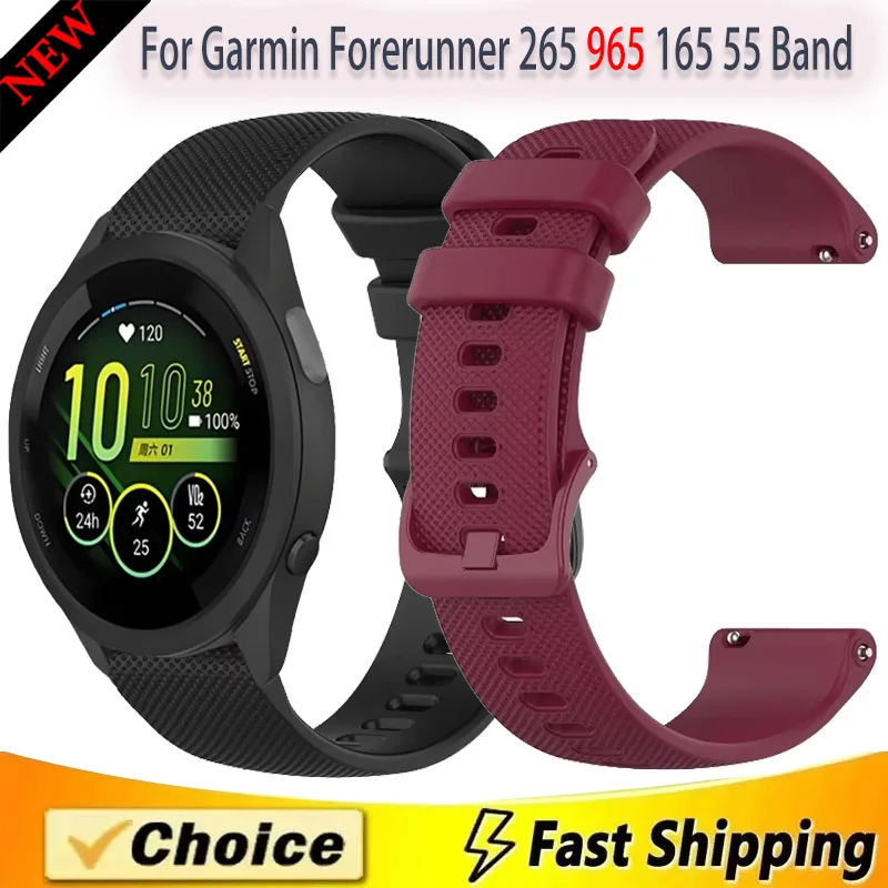 20mm 22mm cinturino ufficiale in silicone morbido per Garmin Forerunner 265 965 165 55 570 970 cinturino cinturino cinturino Garmin Venu 3 2 cintura