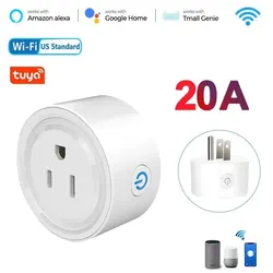 Tuya WiFi Smart Plug US Standard 20/10A Smart Home WiFi Outlet Works with Alexa Google Home,Remote Control Your Home Appliances