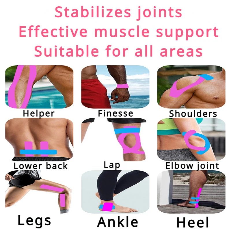 2023 New Kinesiology Tape Athletic Recovery Elastic Tape Kneepad Muscle Pain Relief Knee Pads Support for Gym Fitness Bandage 20