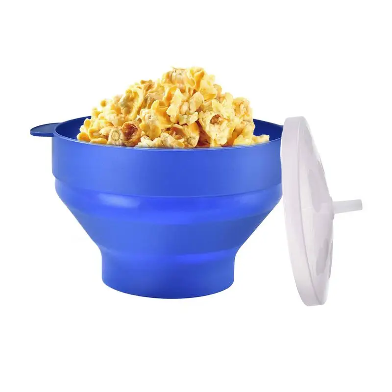 Popcorn Bowl Microwavable Heat-Resistant Microwave Popcorn Maker Popcorn Microwave Popper Practical Popcorn Bowl With Lid