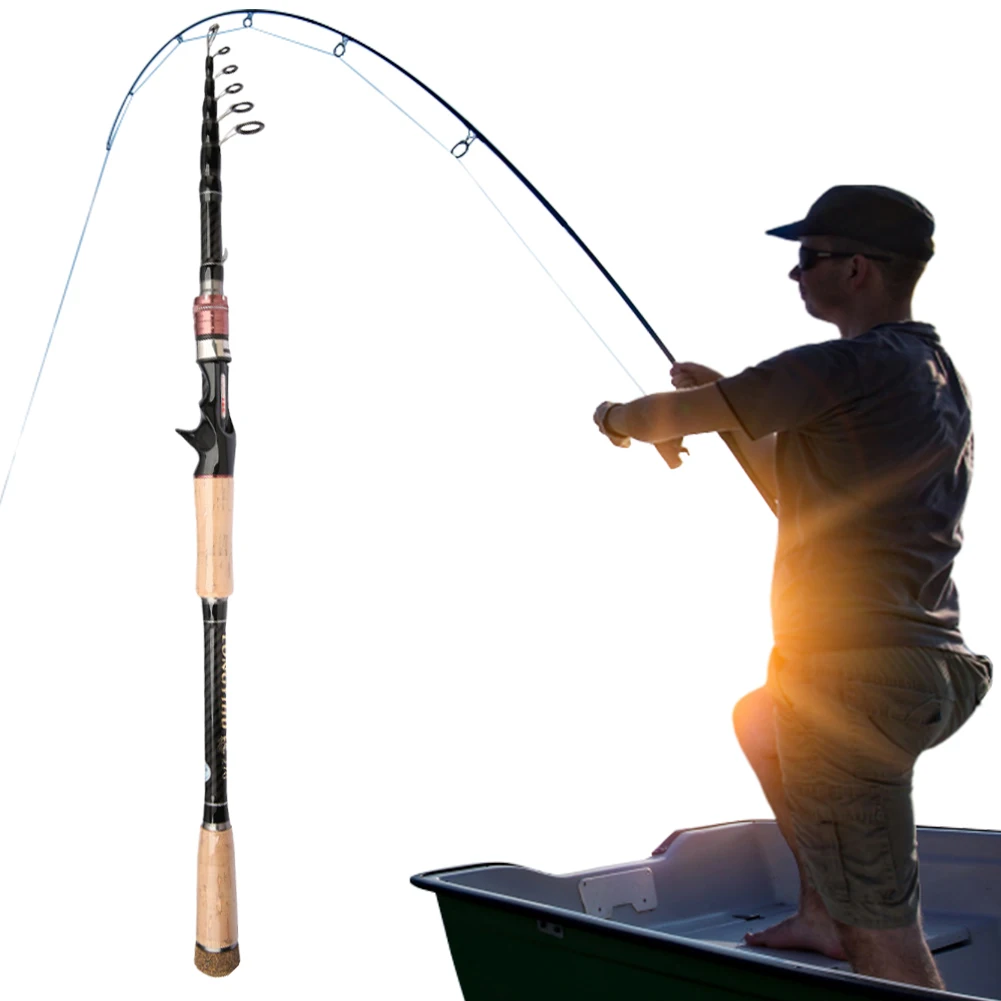 

Telescopic Fishing Rod Carbon Fiber Small Short Sea Pole Portable Travel Fishing Rod for Seawater Freshwater Bass Trout Fishing