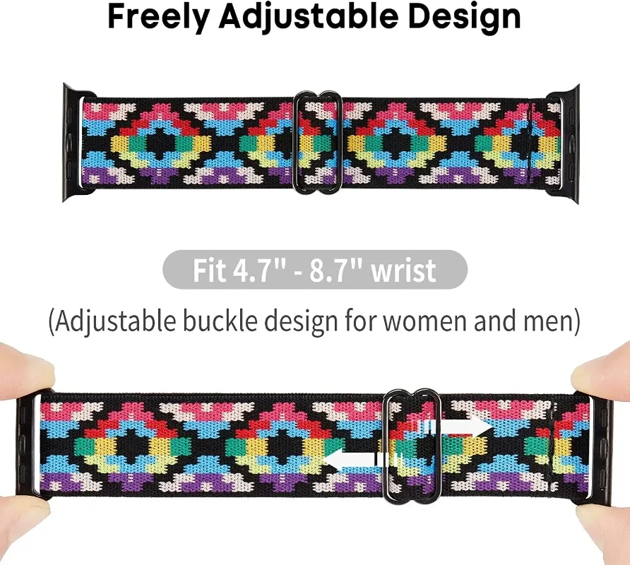 Braided Solo Loop Strap For Apple Watch Ultra 2 11 10 9 8 7 49/46/45/41mm Adjusting Nylon Wristband iWatch 6 5 4 SE 44mm 40/42mm