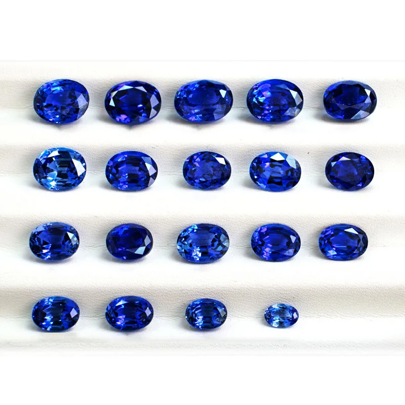 

Customizable Blue Lab Grown Sapphire Gemstone Loose Oval Shape Moissanite Sale on Lab Created Synthetic Gems