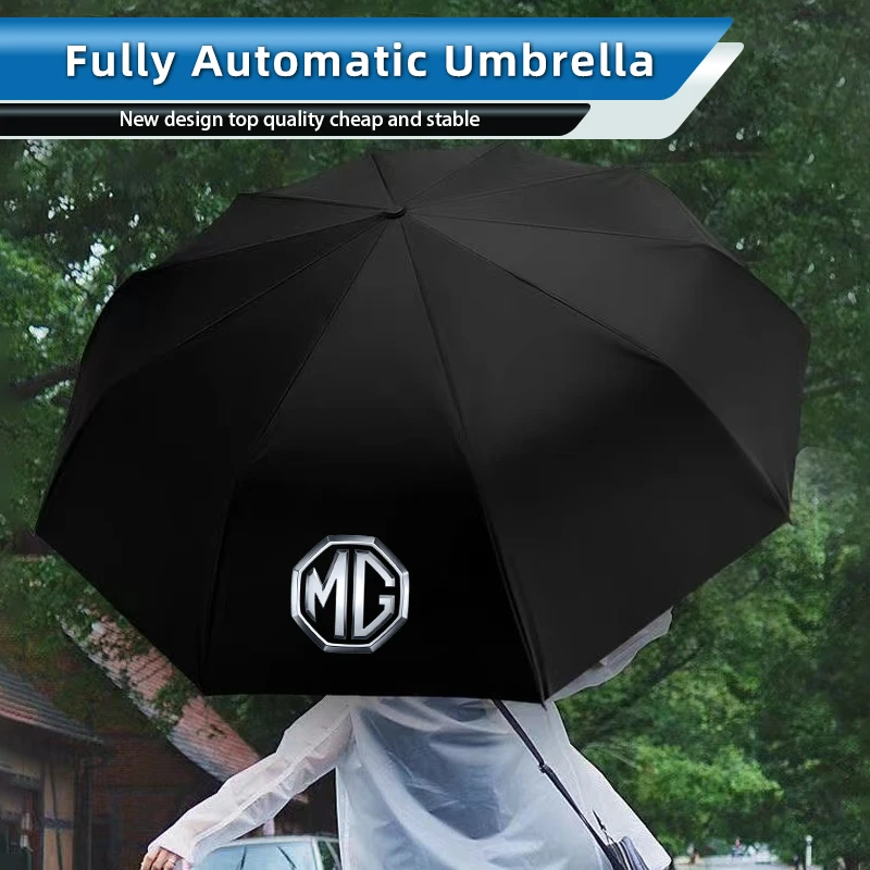 Car Logo Automatic Folding Windproof Sunshade Umbrella Auto Accessories For Morris Garages MG 3 5 6 7 HS ZS GS TF GT ZR RX5 RX8 - view 5