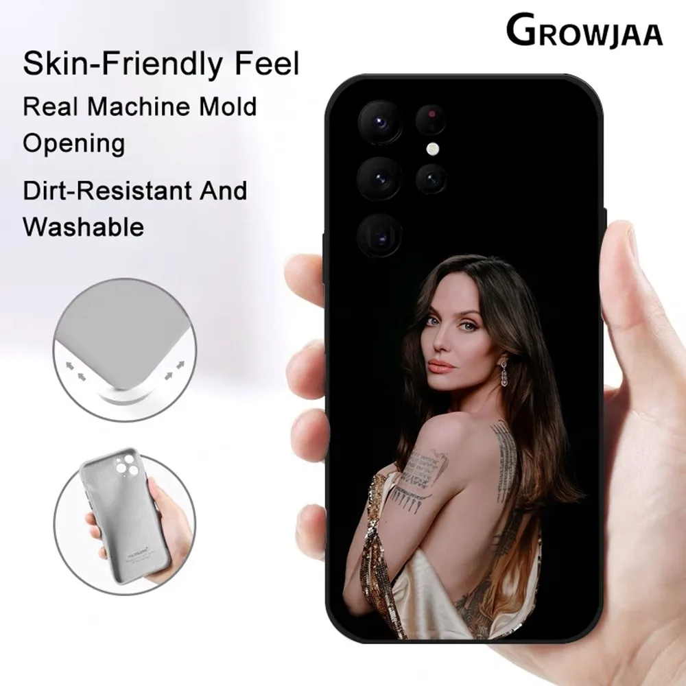 

Movie Star A-Angelina Jolie Phone Case for Samsung Galaxy S24 Ultra S22 S23 Ultra S21 S20 Shockproof Protective Silicone Funda