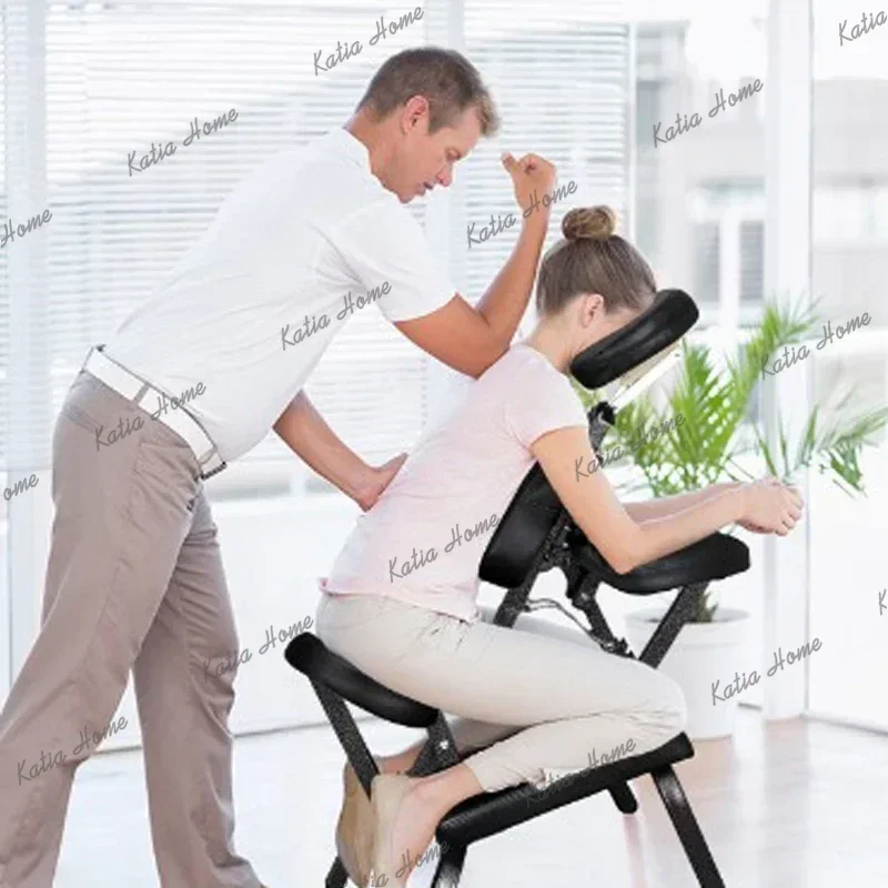 Acupuncture Foldable Massage Tables Tattoo Gua Sha Massage Soft Cushion Chair Adjust Iron Salon Furniture Silla De Masaje MHWSY