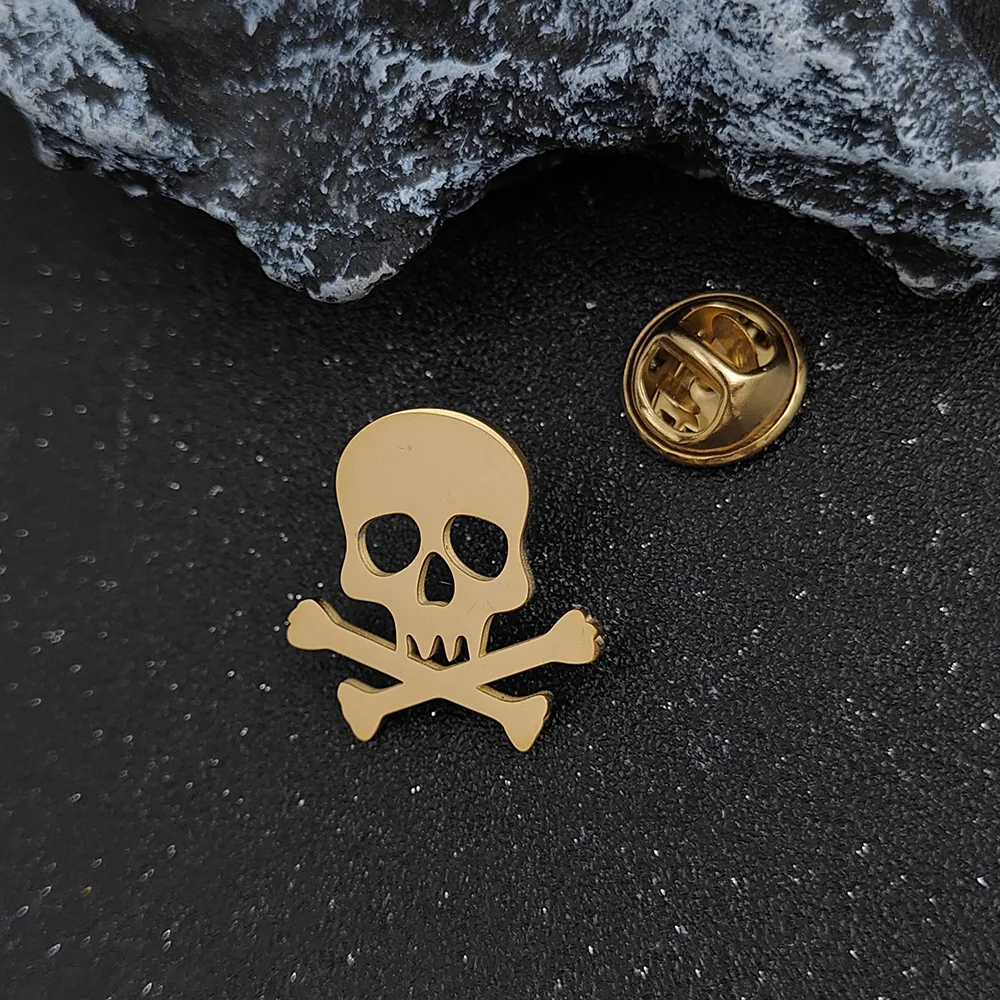 Punk Style Retro Halloween Skull Pin Gothic Brooches for Men and Women Party Creative Personality Clothing Accessories