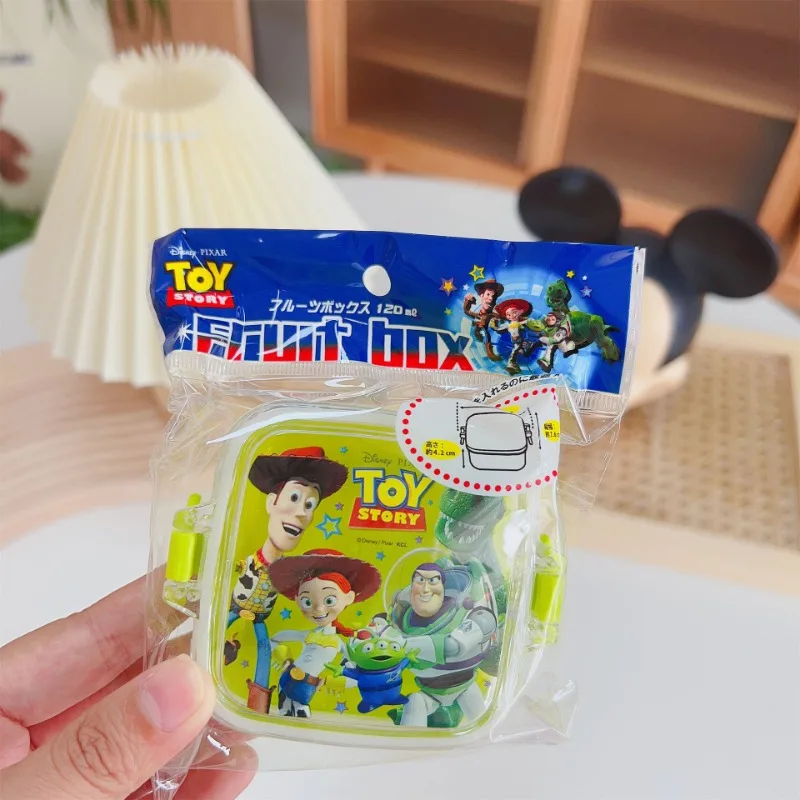 Fiambrera Kawaii de Disney Mickey para bebé, caja de frutas de dibujos animados, almacenamiento de alimentos adicional para bebé, organizador portátil de aperitivos